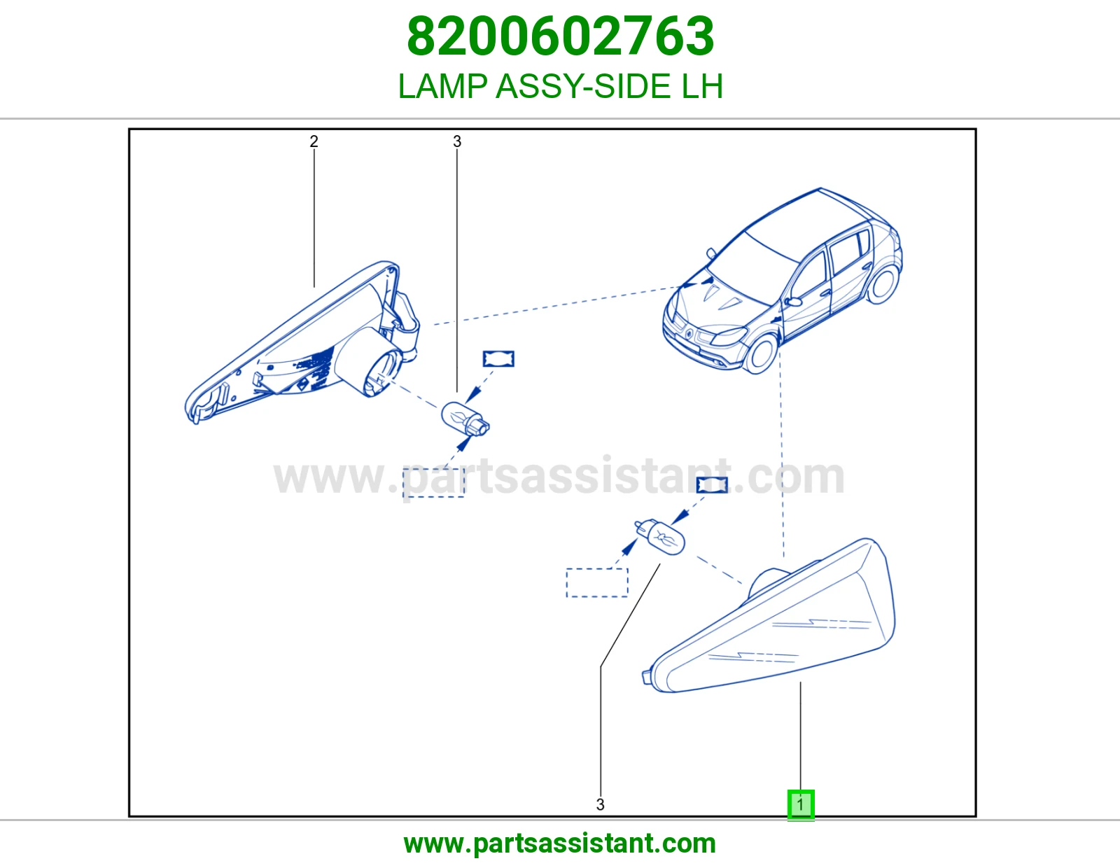 LAMP ASSY-SIDE LH