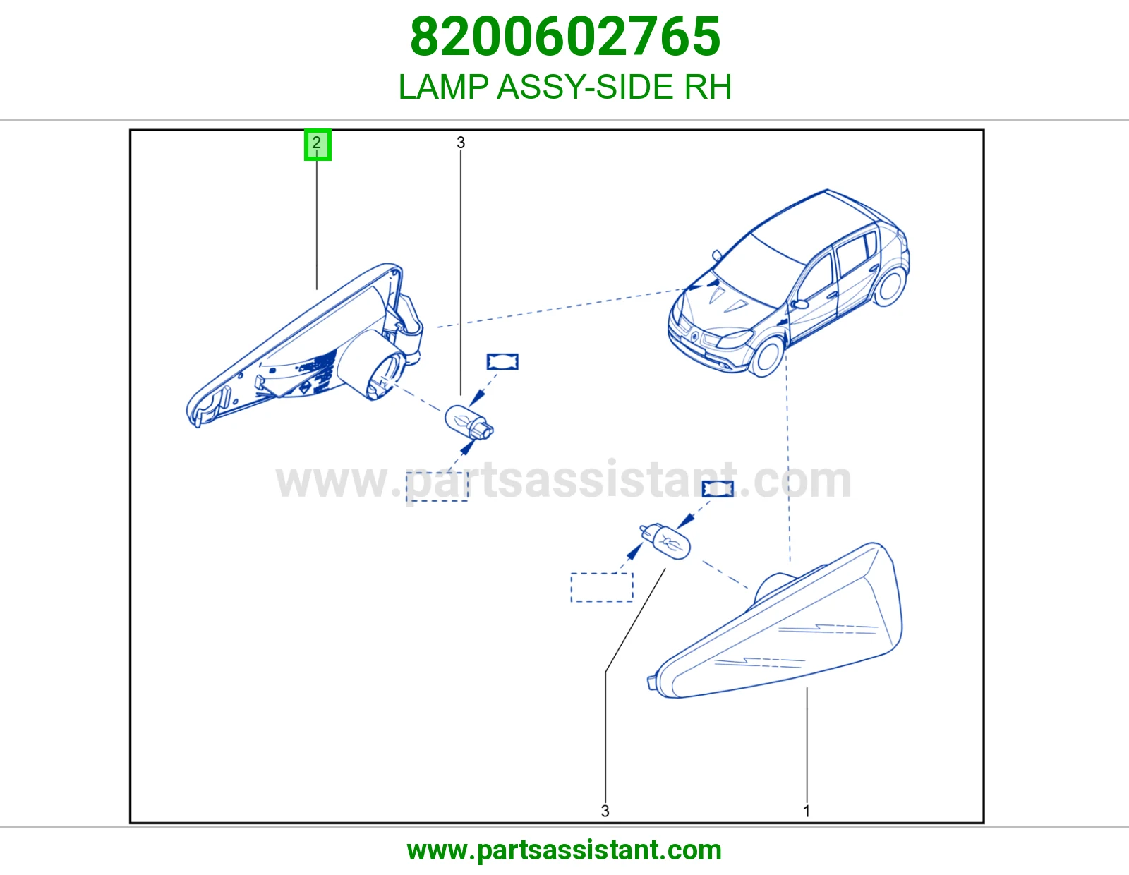 LAMP ASSY-SIDE RH