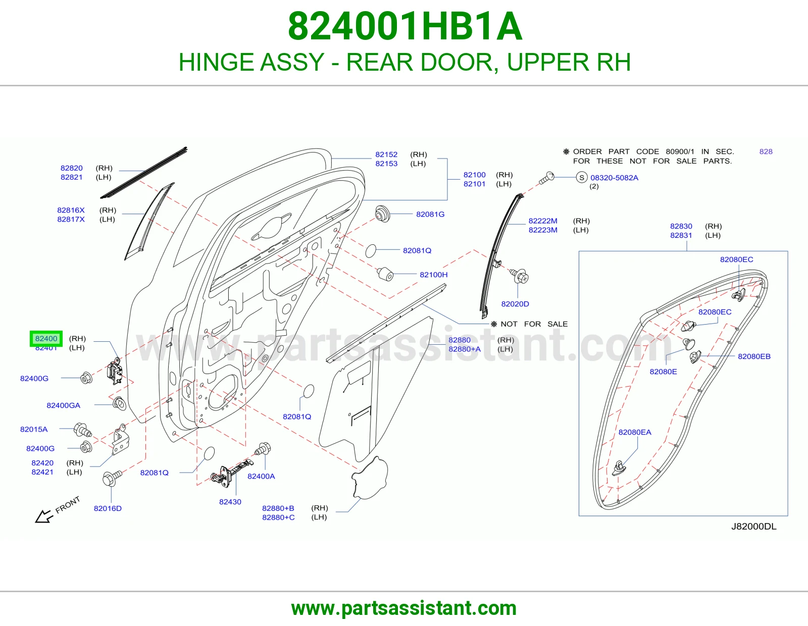HINGE ASSY - REAR DOOR, UPPER RH