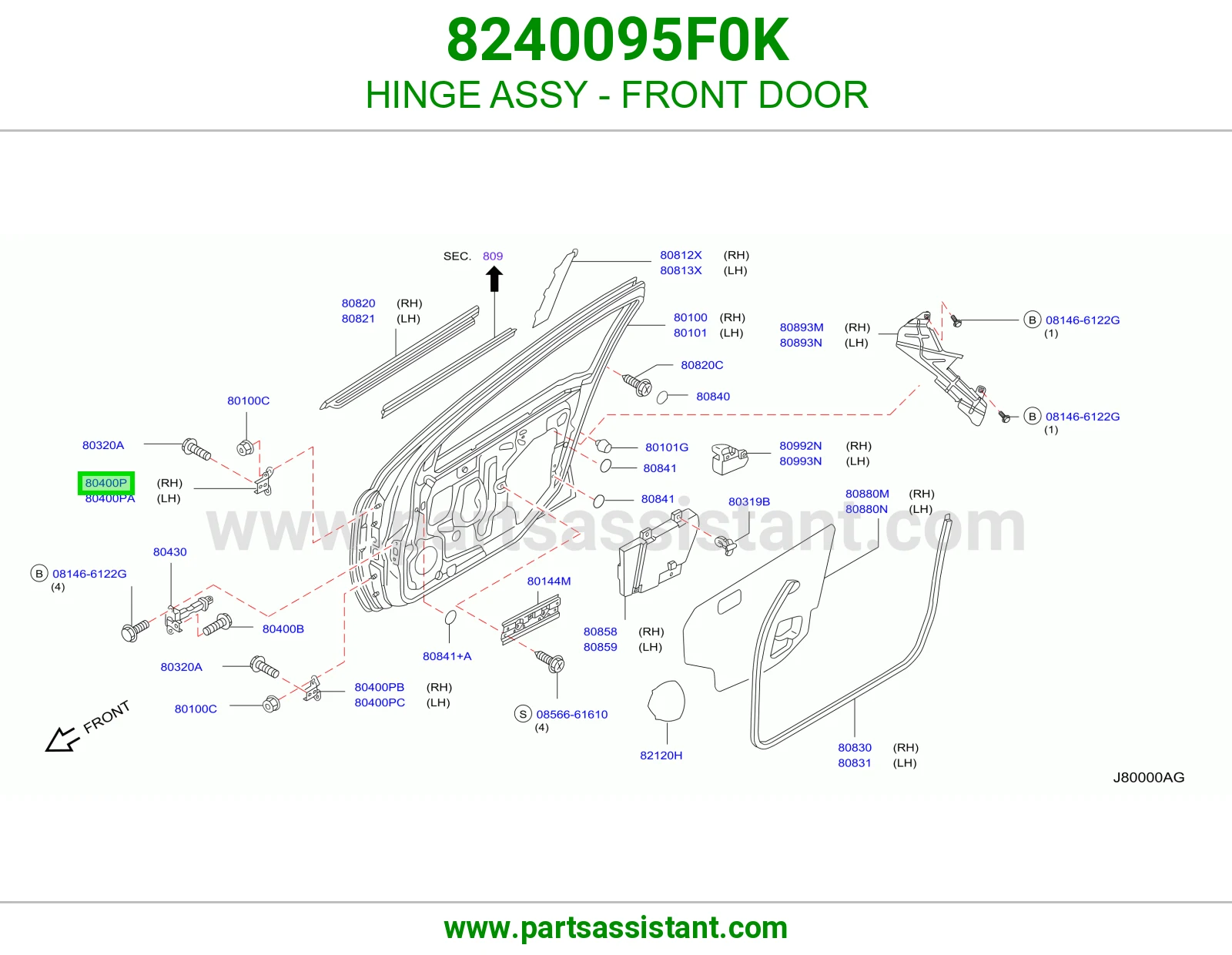 HINGE ASSY - FRONT DOOR
