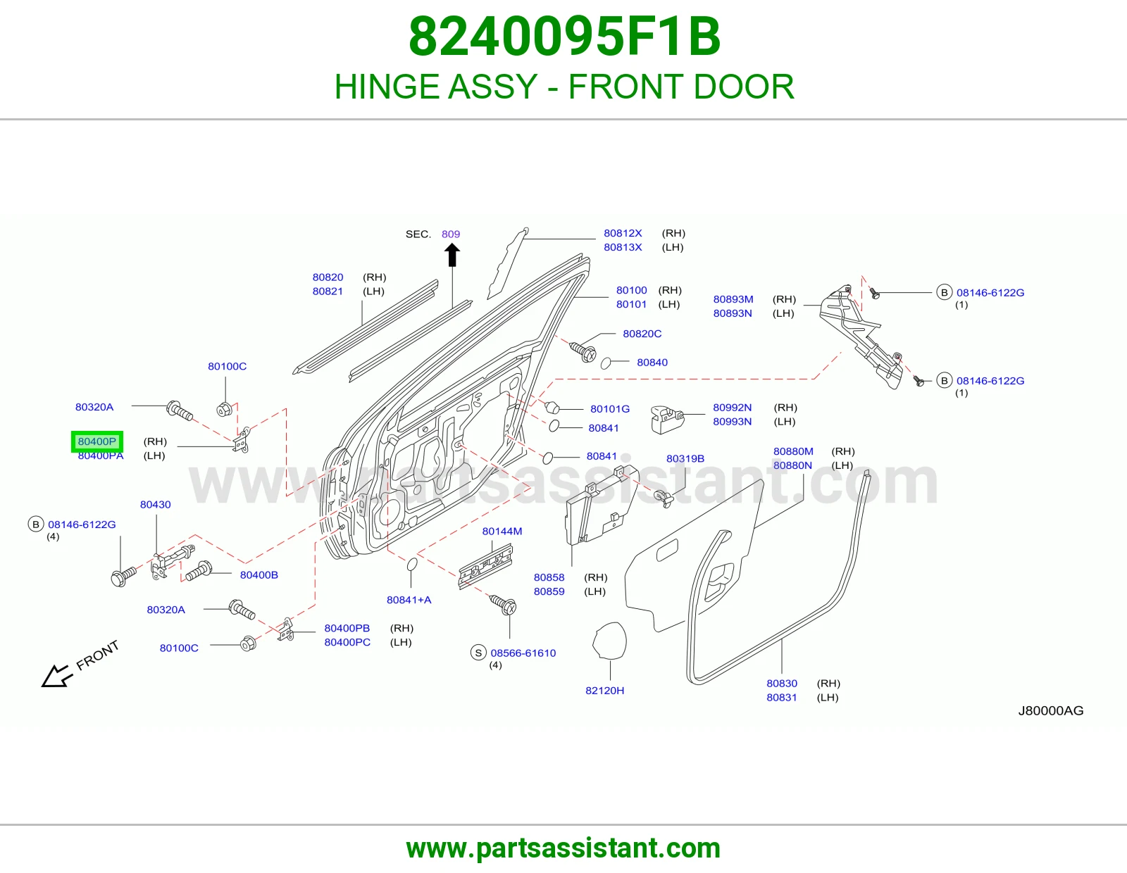 HINGE ASSY - FRONT DOOR