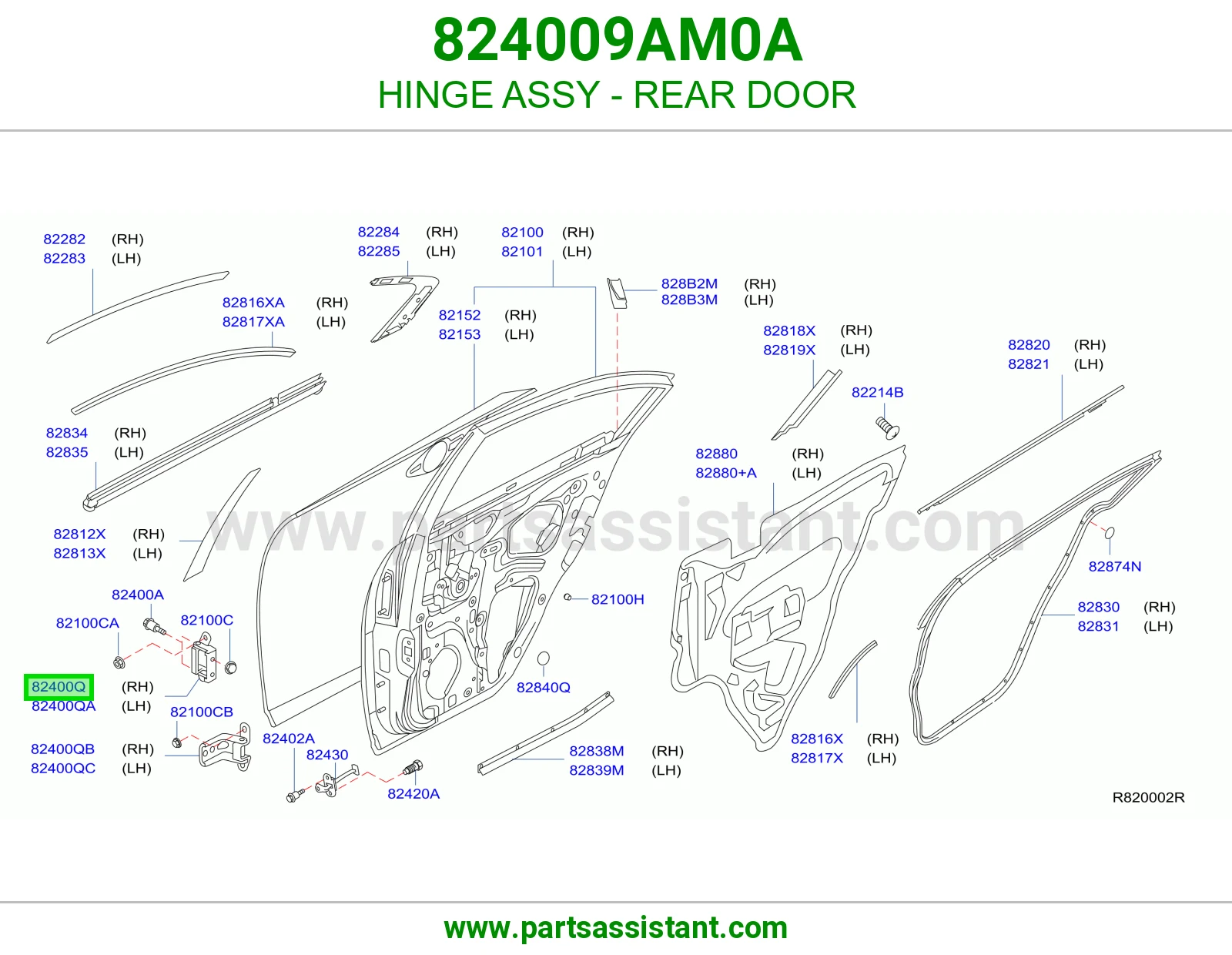 HINGE ASSY - REAR DOOR