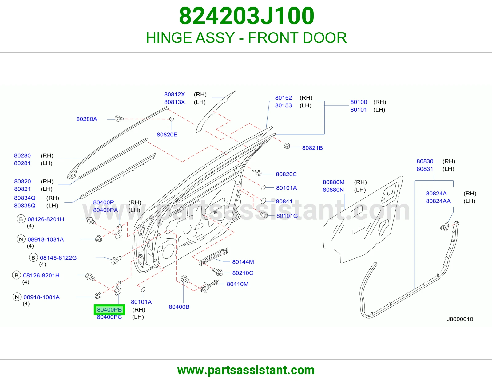 HINGE ASSY - FRONT DOOR