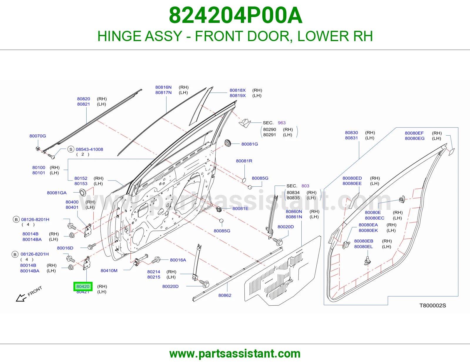 HINGE ASSY - FRONT DOOR, UPPER LH