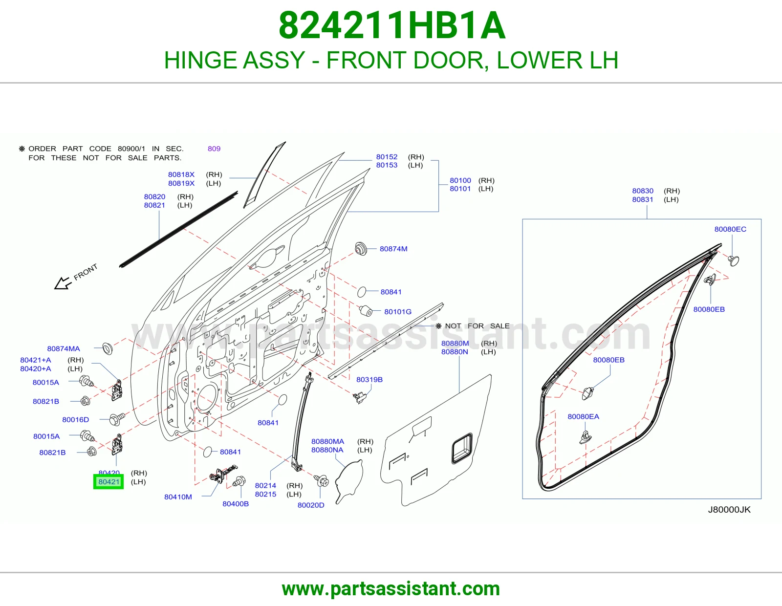 HINGE ASSY - FRONT DOOR, LOWER LH