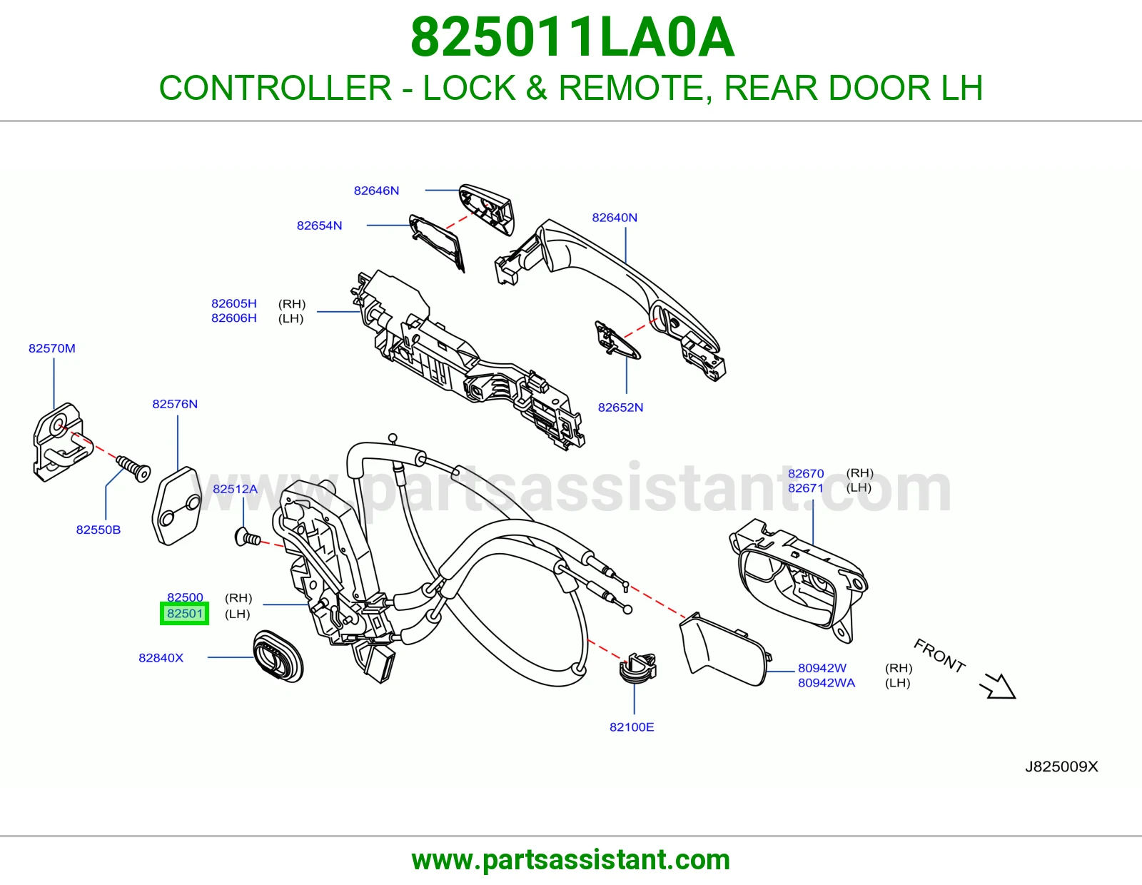 CONTROLLER - LOCK & REMOTE, REAR DOOR LH