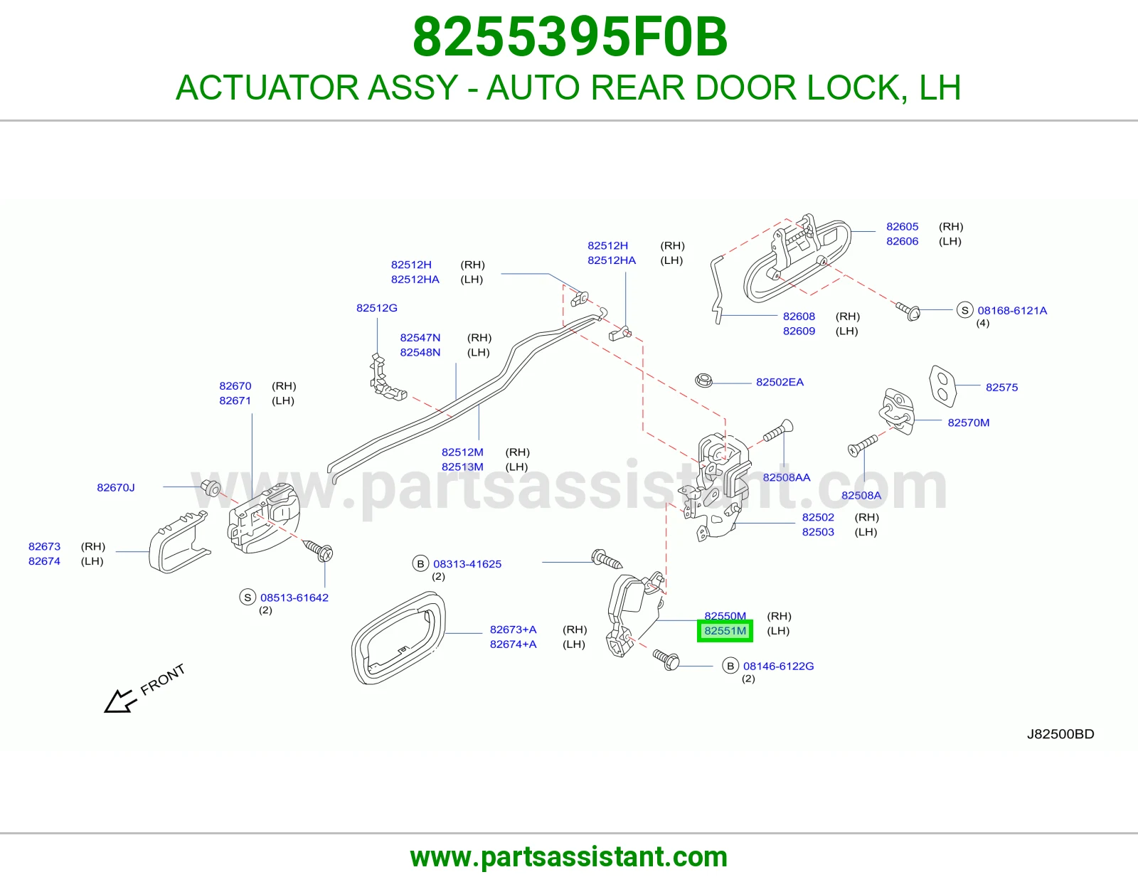 ACTUATOR ASSY - AUTO REAR DOOR LOCK, LH