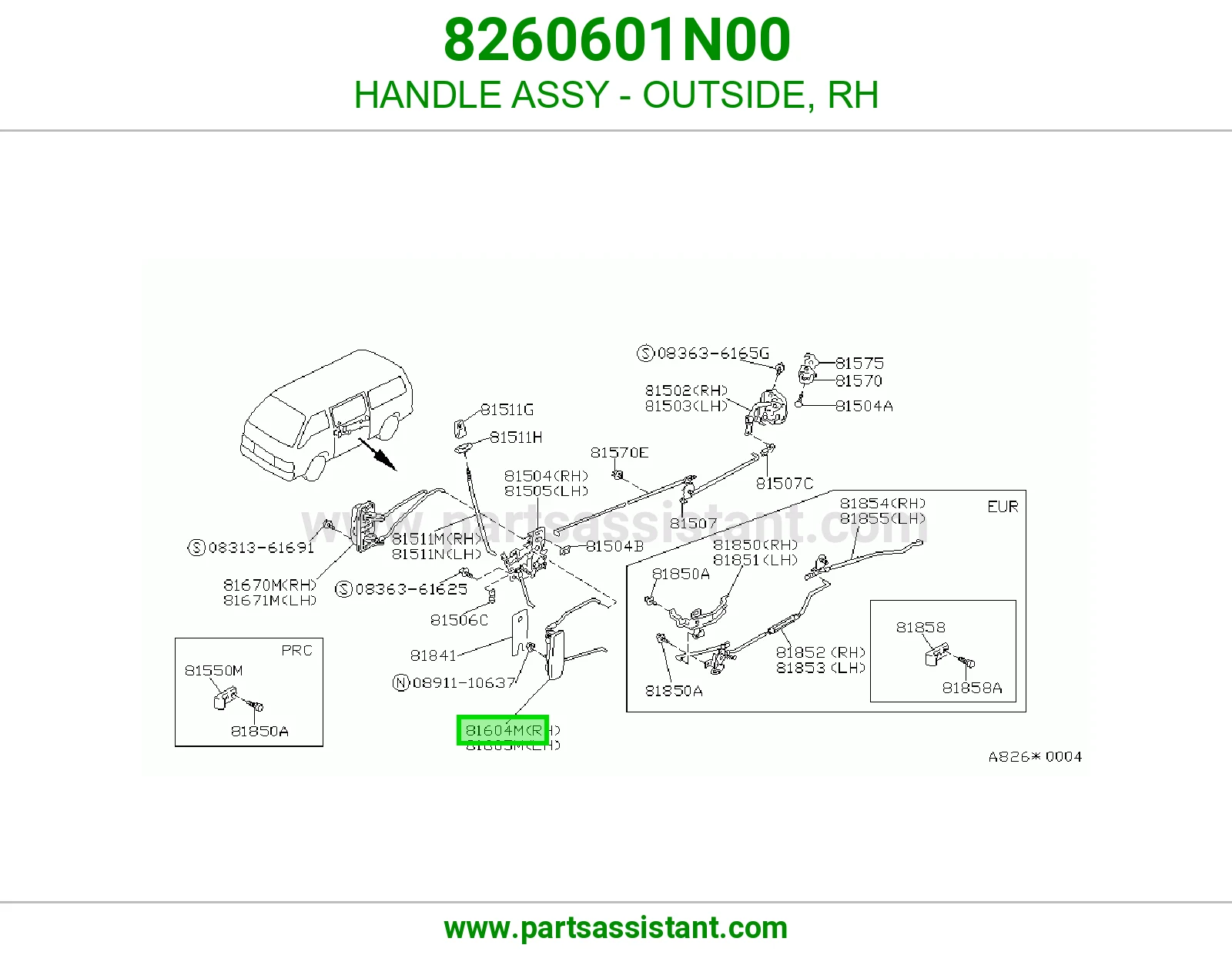 HANDLE ASSY - OUTSIDE, RH
