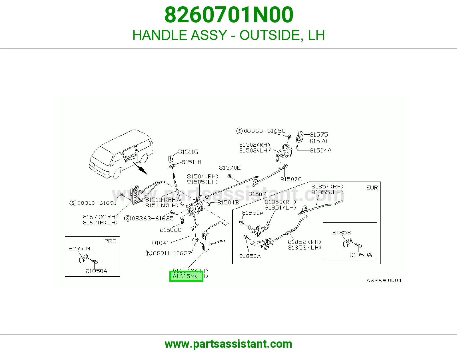 HANDLE ASSY - OUTSIDE, LH