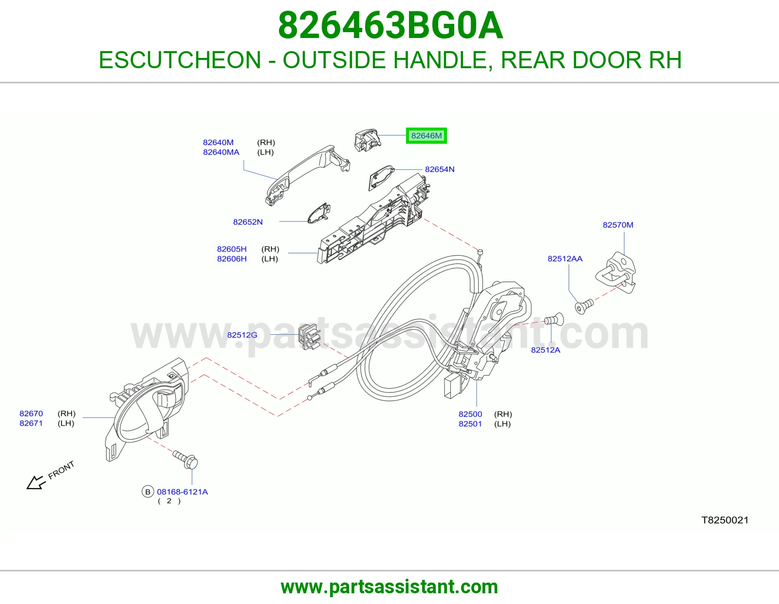 ESCUTCHEON - OUTSIDE HANDLE, FRONT DOOR RH
