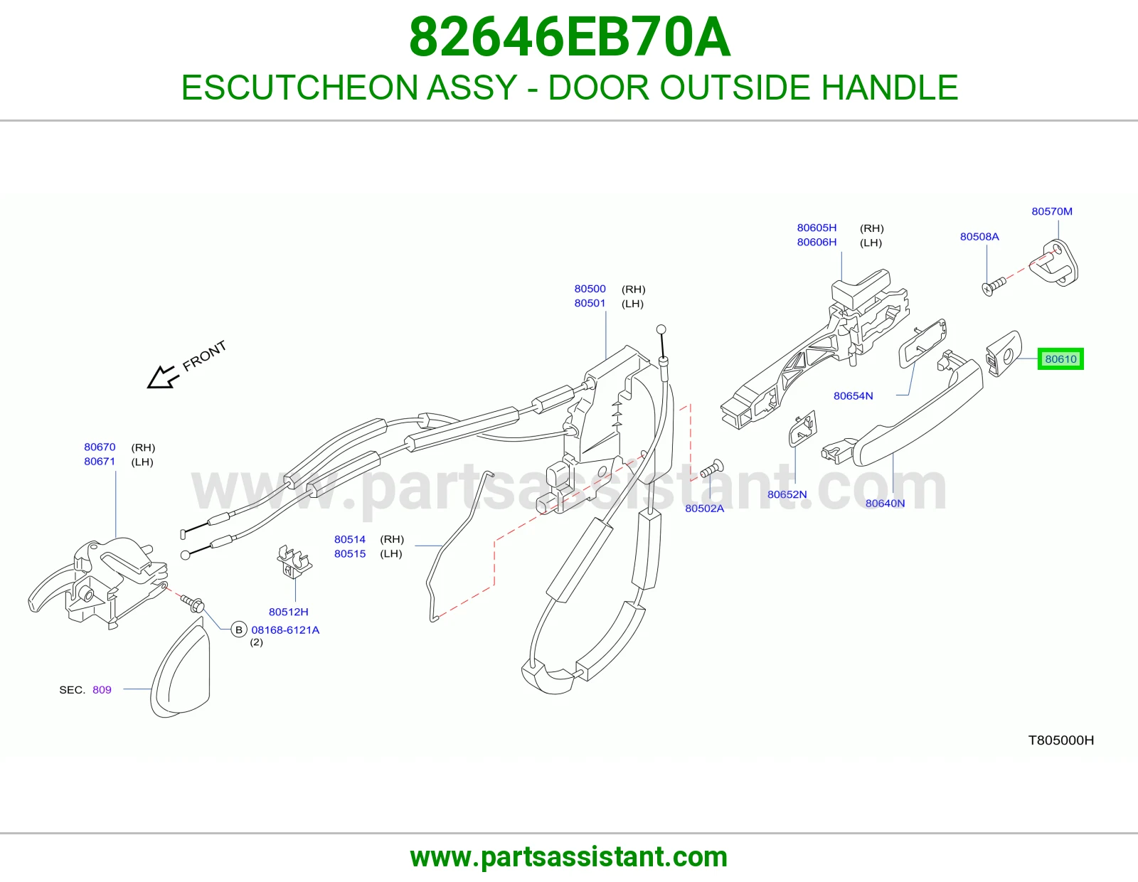 ESCUTCHEON ASSY - DOOR OUTSIDE HANDLE