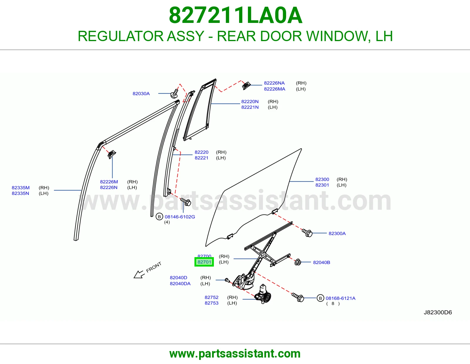REGULATOR ASSY - REAR DOOR WINDOW, LH