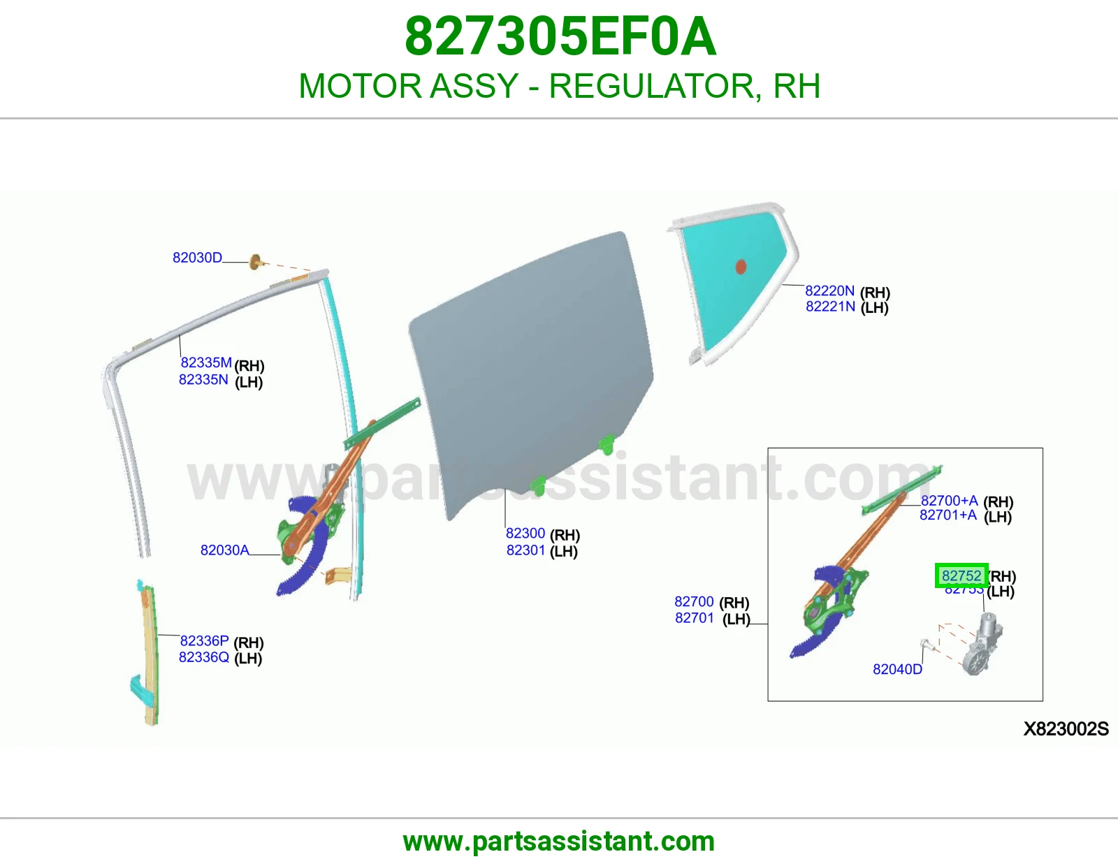 MOTOR ASSY - REGULATOR, RH