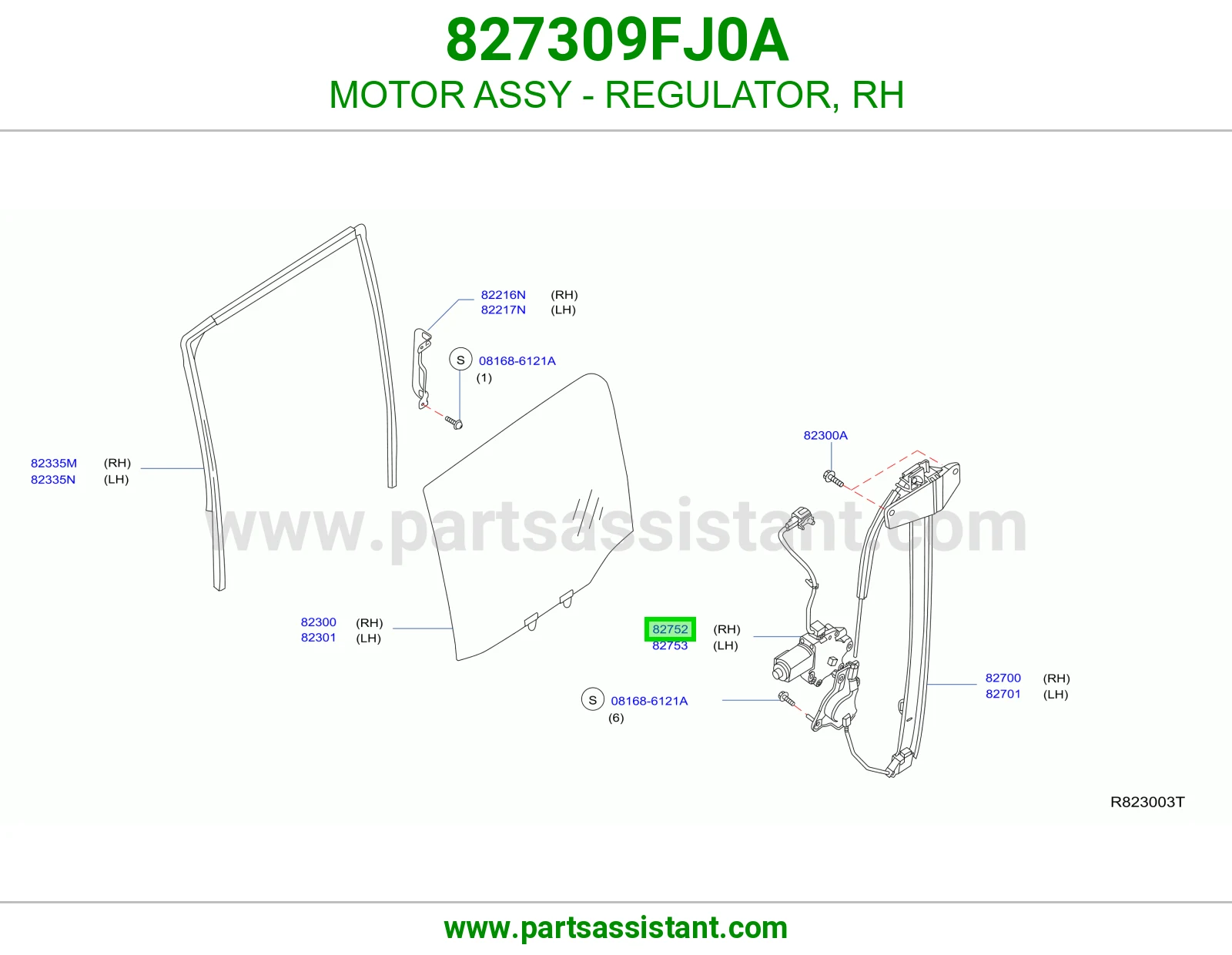 MOTOR ASSY - REGULATOR, RH