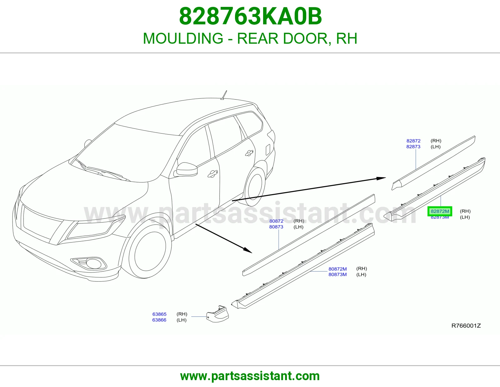 MOULDING - REAR DOOR, RH