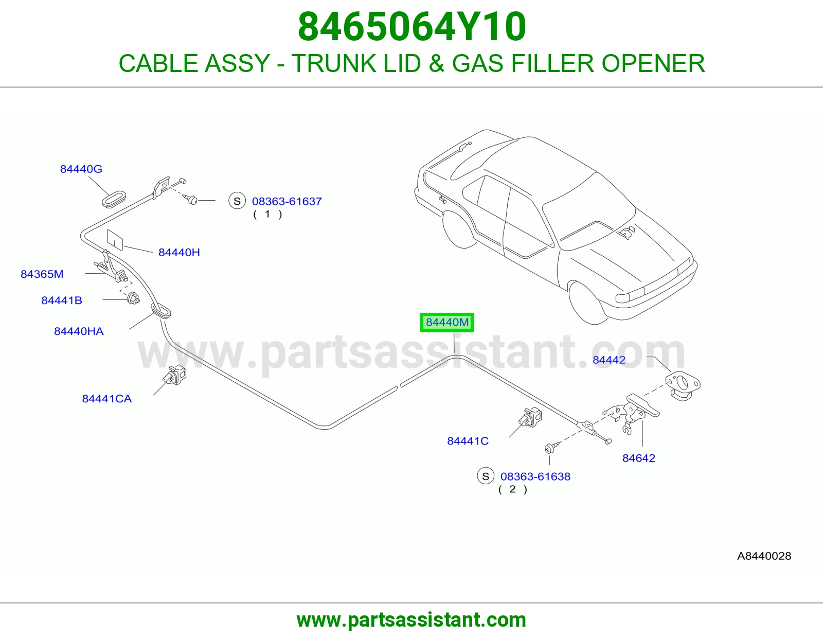 CABLE ASSY - TRUNK LID & GAS FILLER OPENER