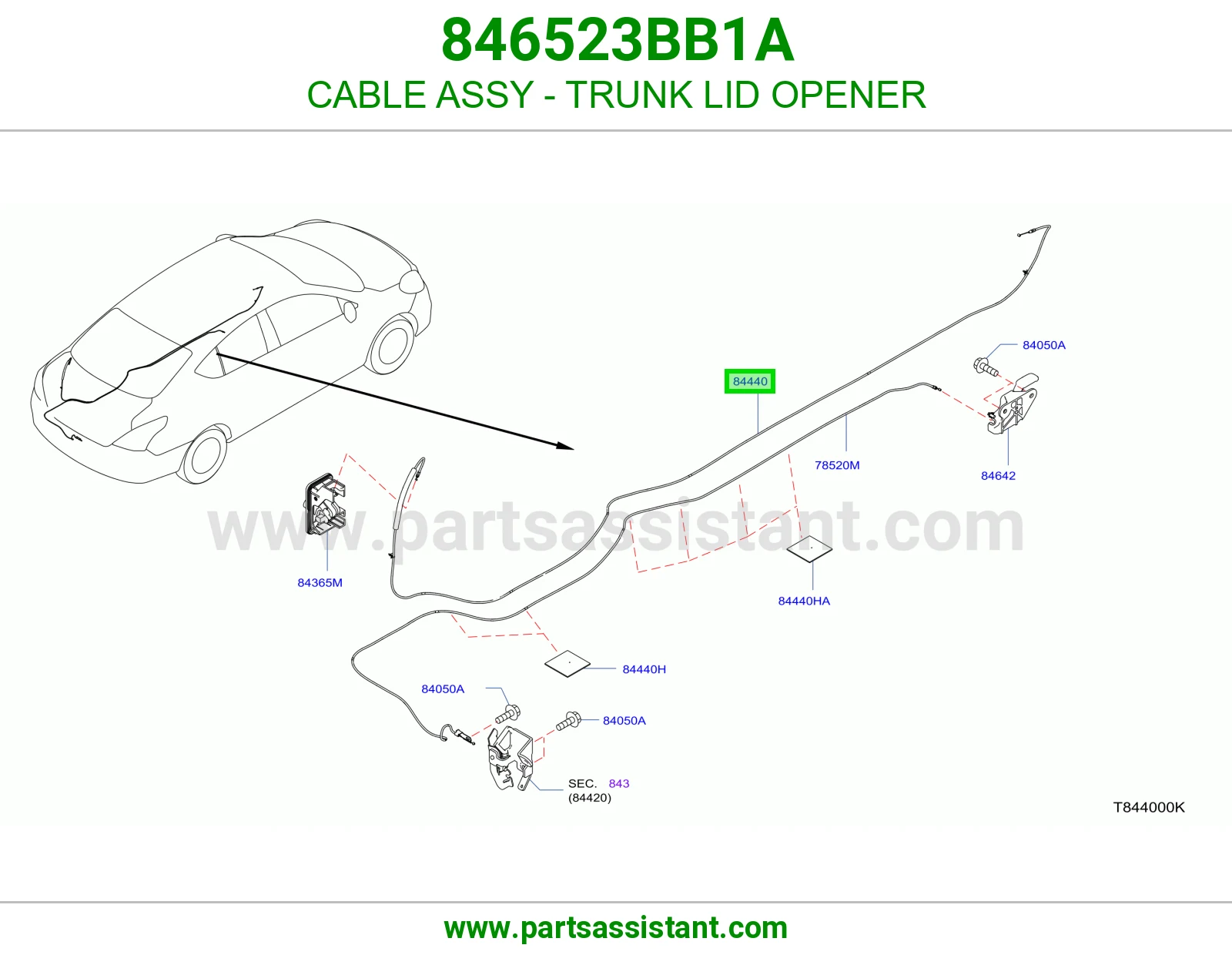 CABLE ASSY - TRUNK LID OPENER
