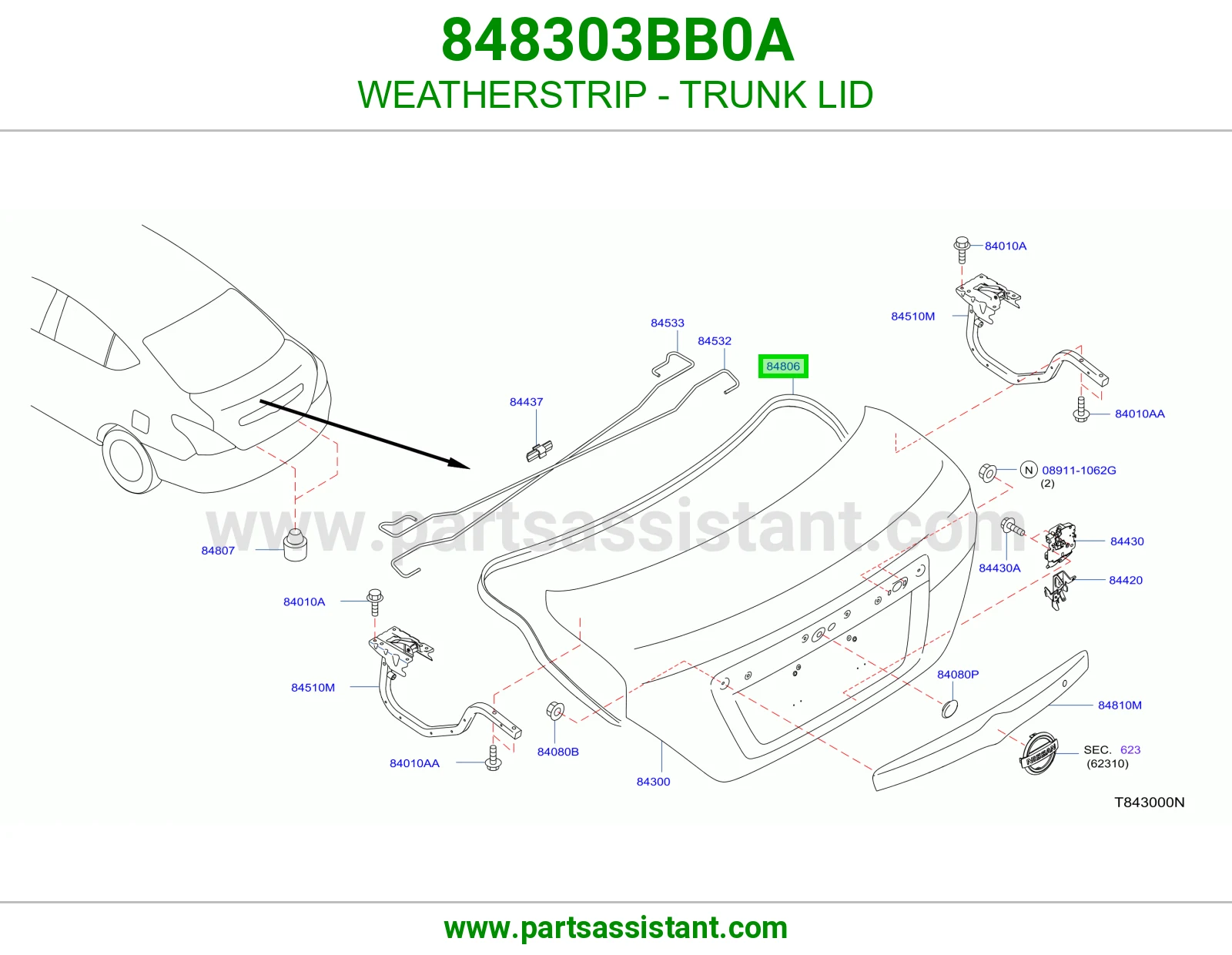 WEATHERSTRIP - TRUNK LID