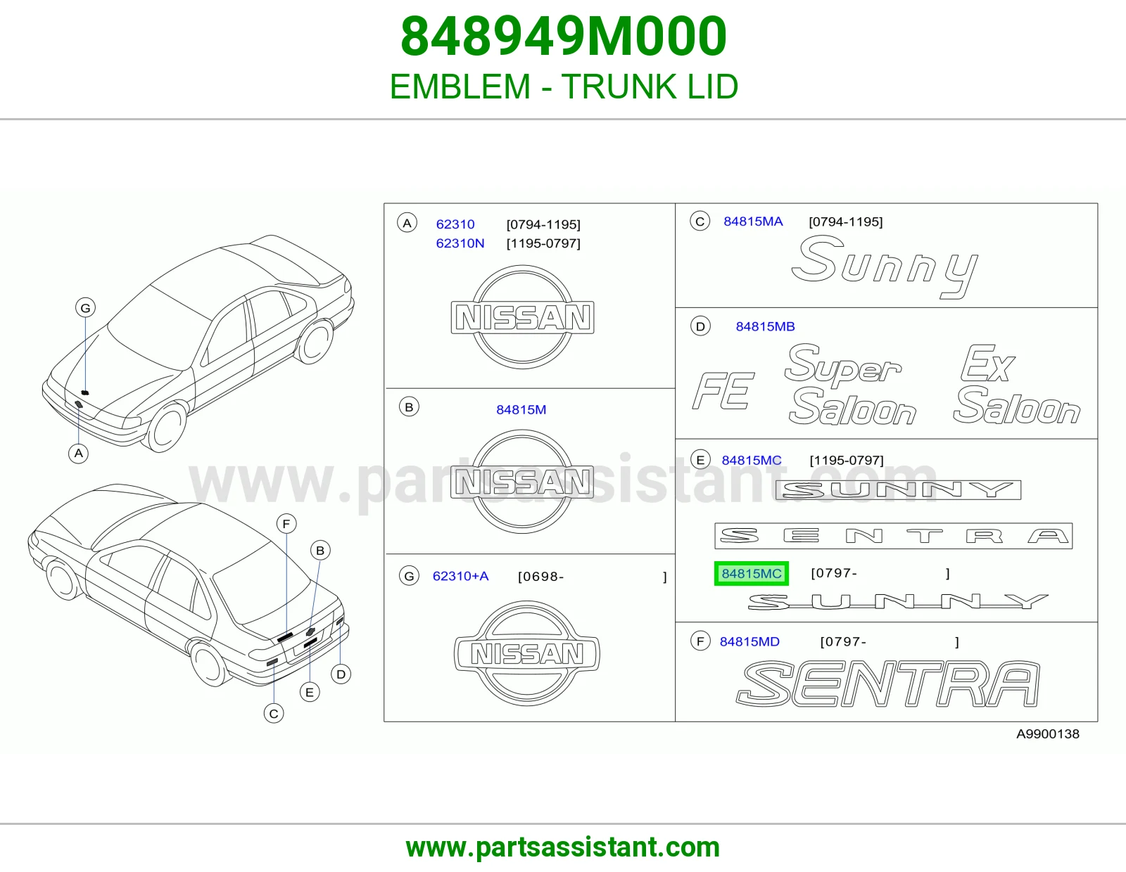 EMBLEM - TRUNK LID