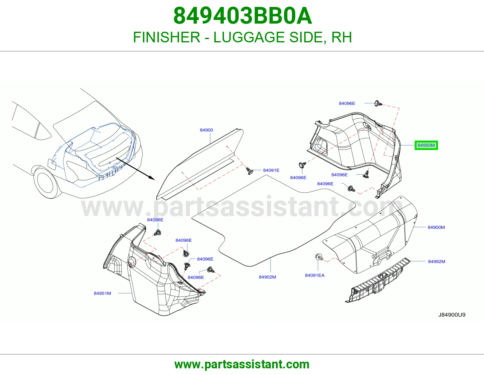 FINISHER - LUGGAGE SIDE, RH