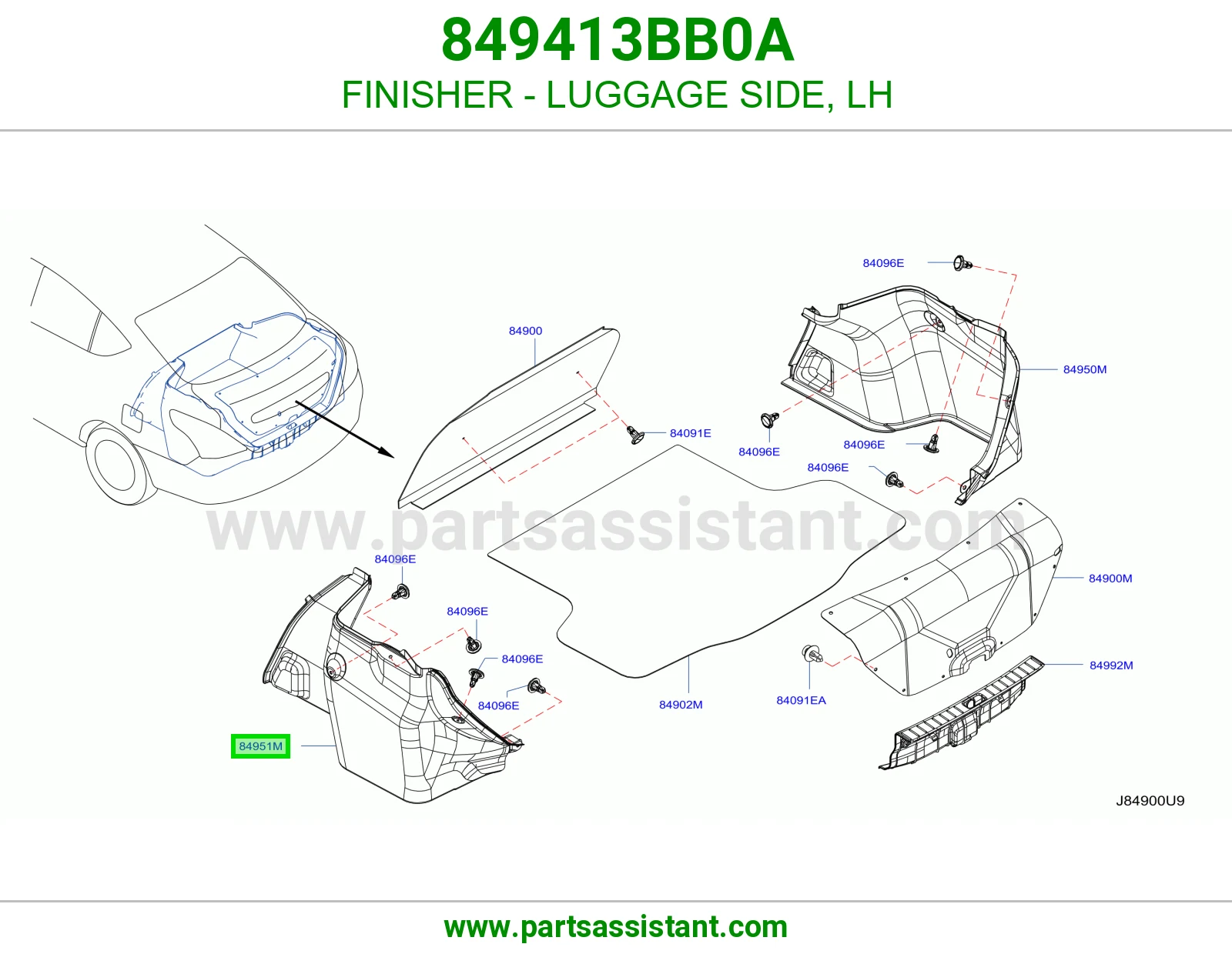 FINISHER - LUGGAGE SIDE, LH