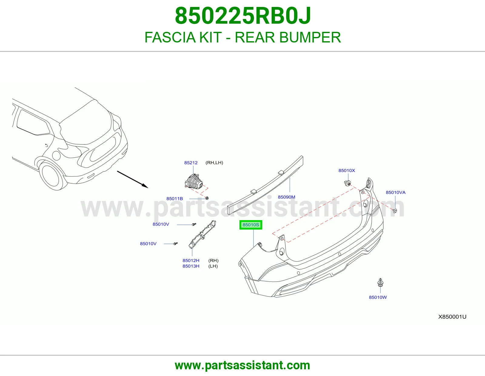 FASCIA KIT - REAR BUMPER