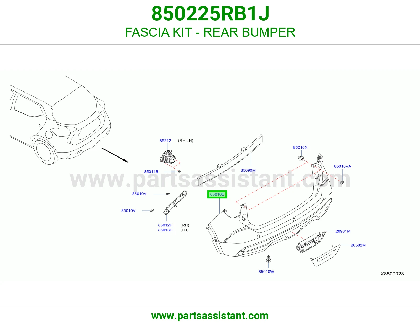 FASCIA KIT - REAR BUMPER