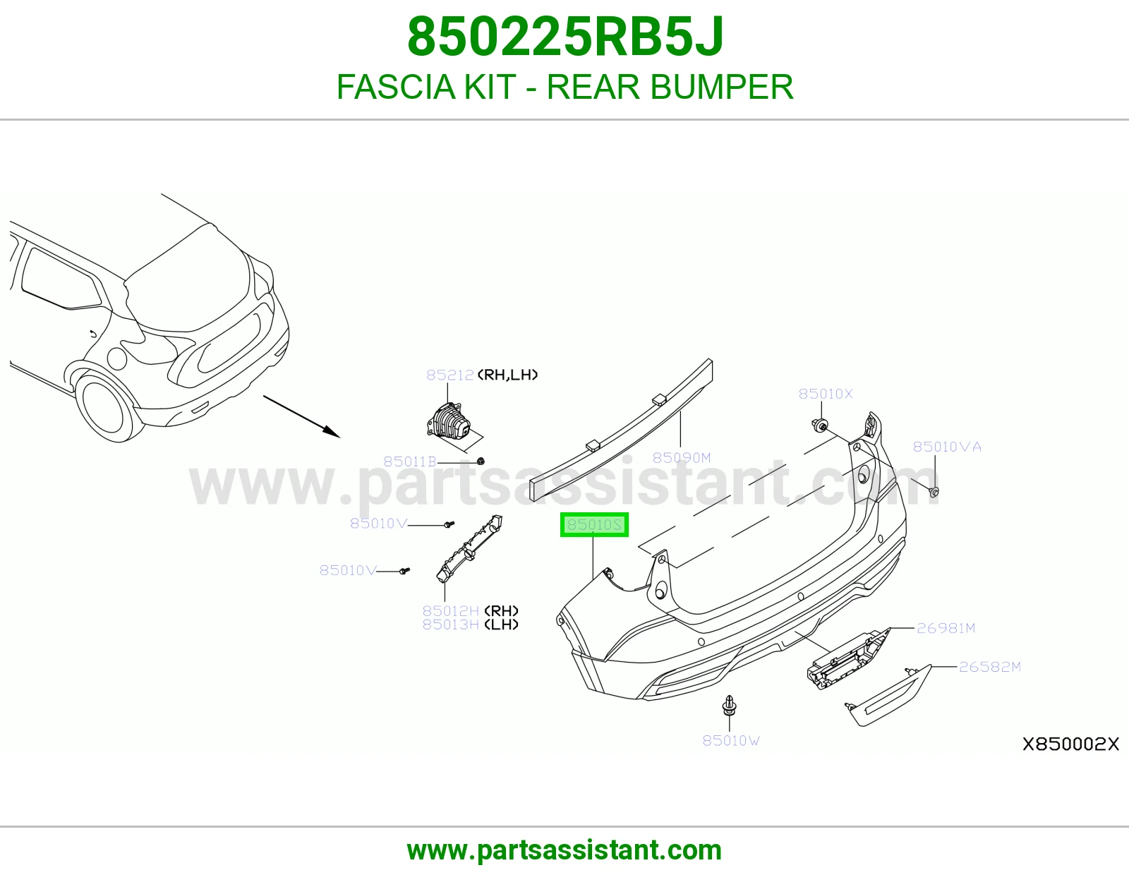 FASCIA KIT - REAR BUMPER