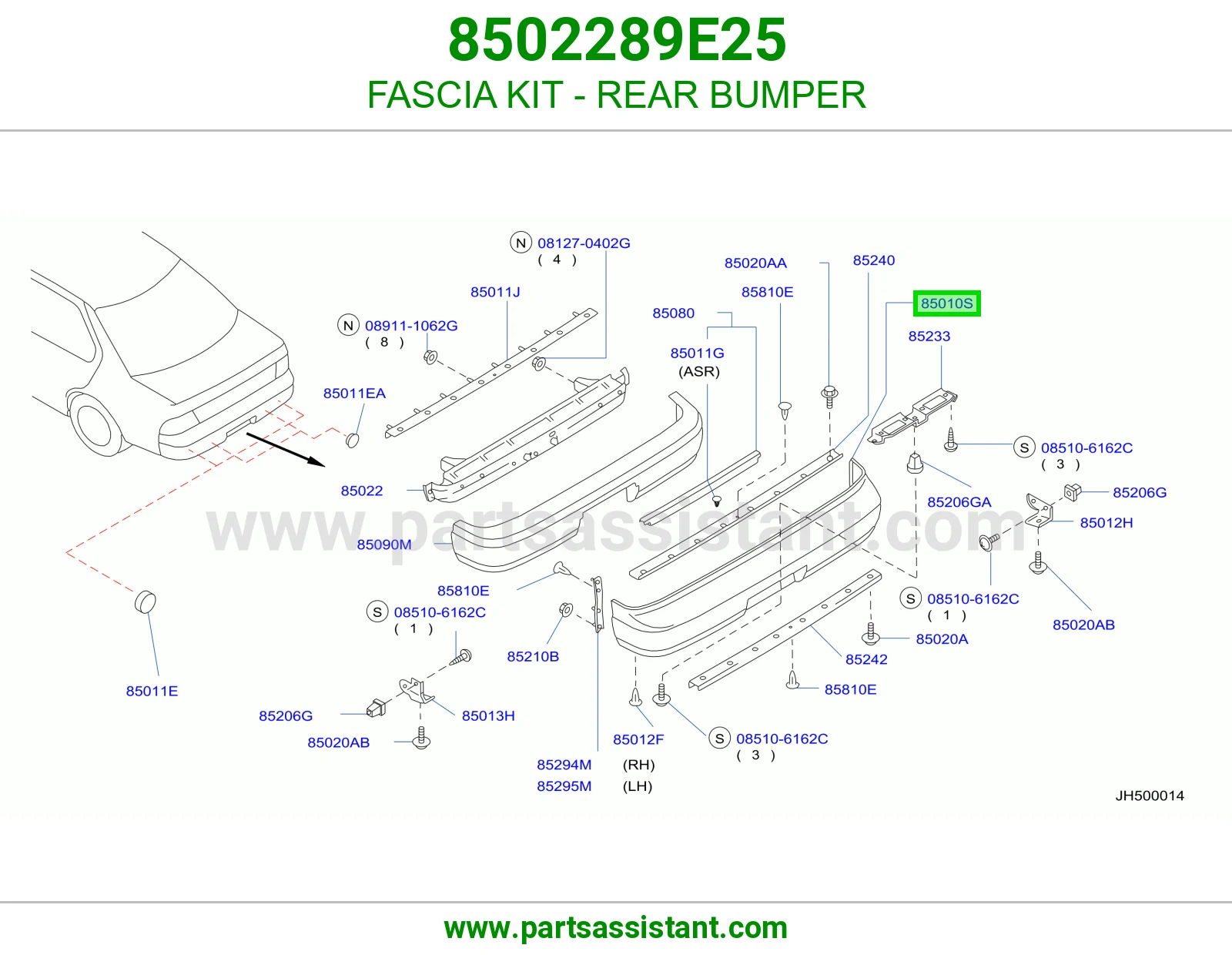 FASCIA KIT - REAR BUMPER