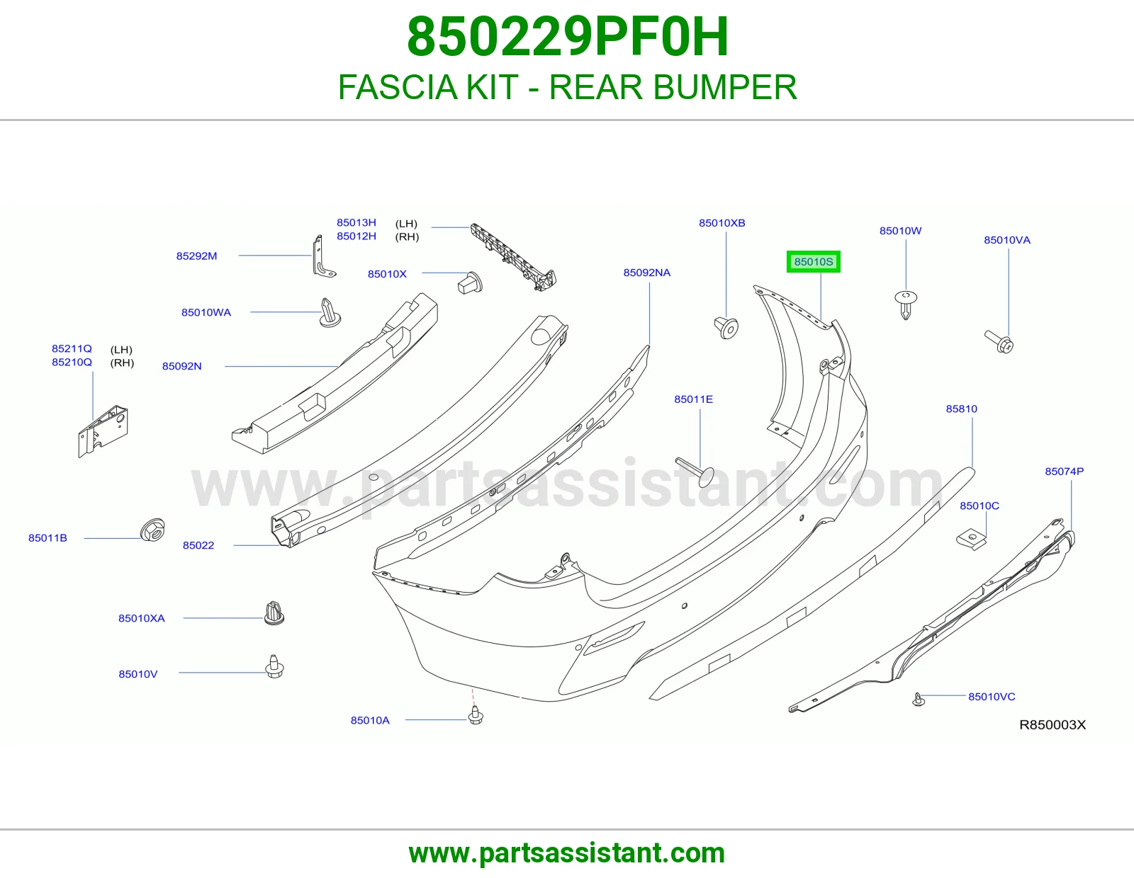 FASCIA KIT - REAR BUMPER