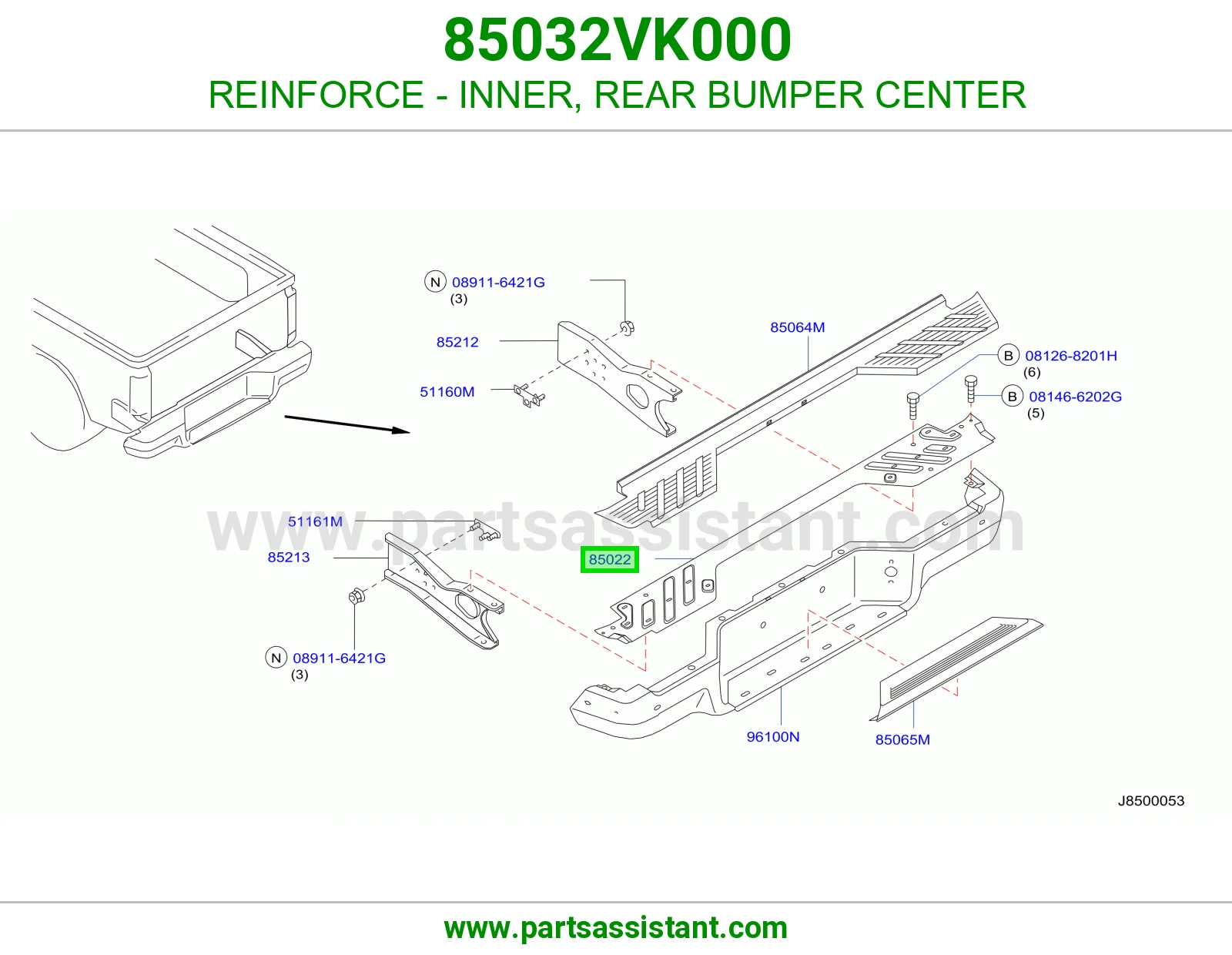 REINFORCE - INNER, REAR BUMPER CENTER