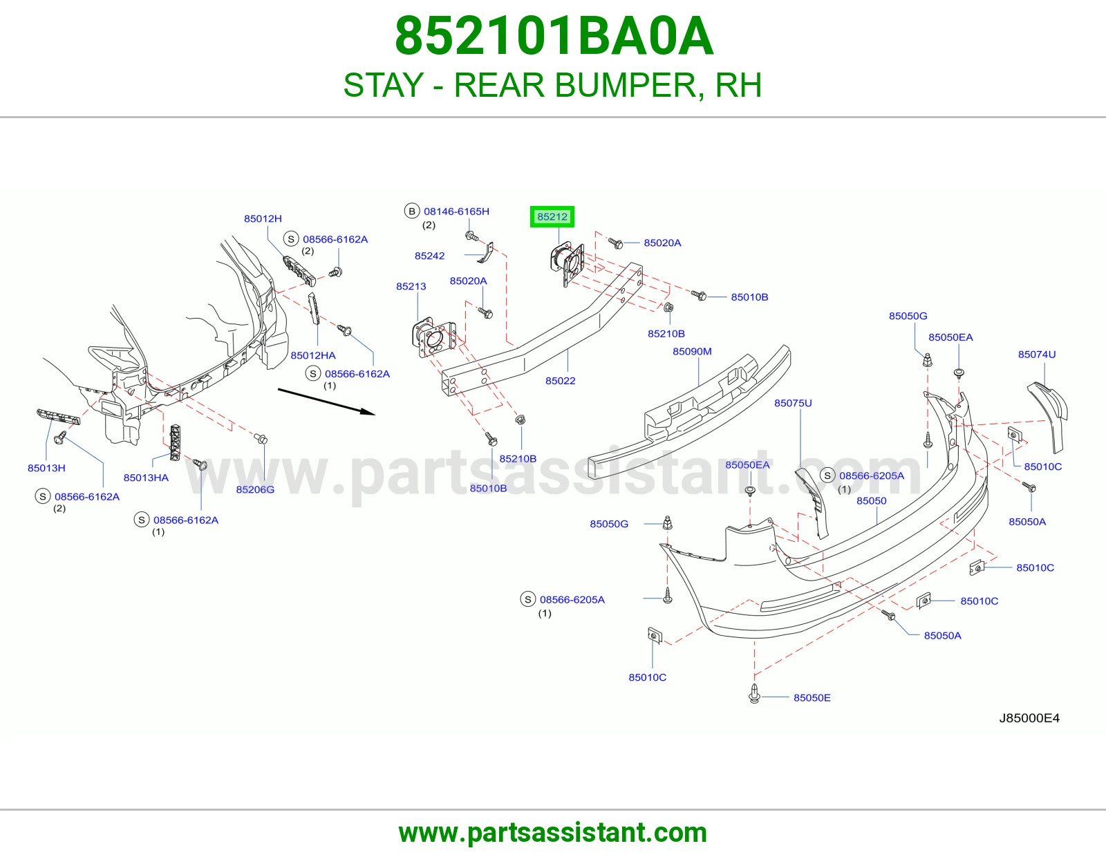 STAY - REAR BUMPER, RH