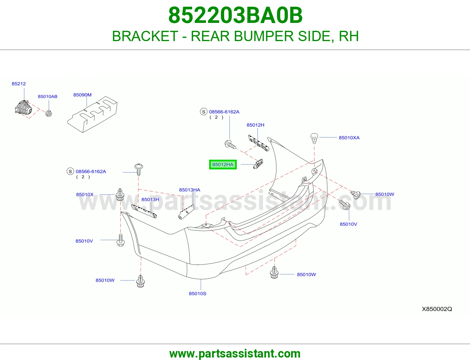 BRACKET - REAR BUMPER SIDE, RH