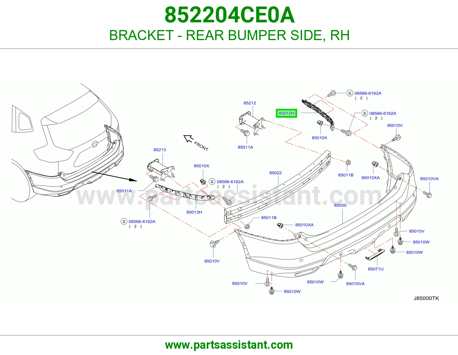 BRACKET - REAR BUMPER SIDE, RH