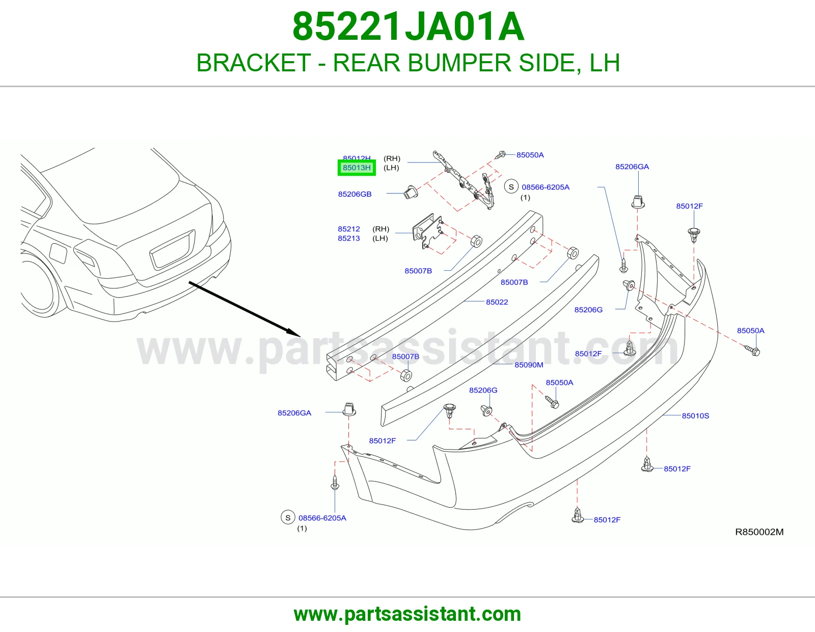 BRACKET - REAR BUMPER SIDE, LH