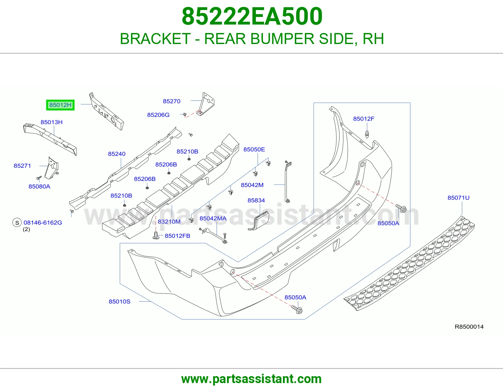 BRACKET - REAR BUMPER SIDE, RH