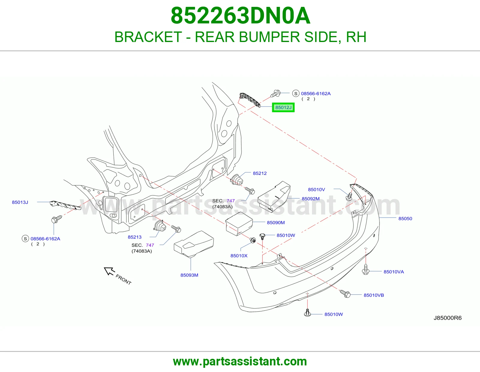 BRACKET - REAR BUMPER SIDE, RH