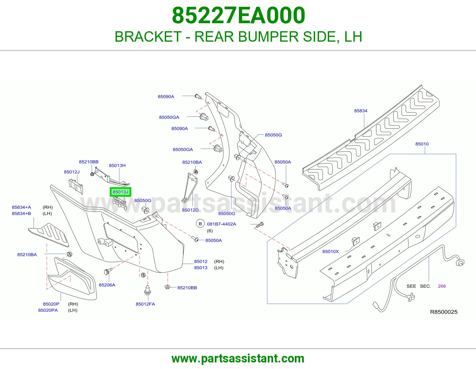 BRACKET - REAR BUMPER SIDE, LH