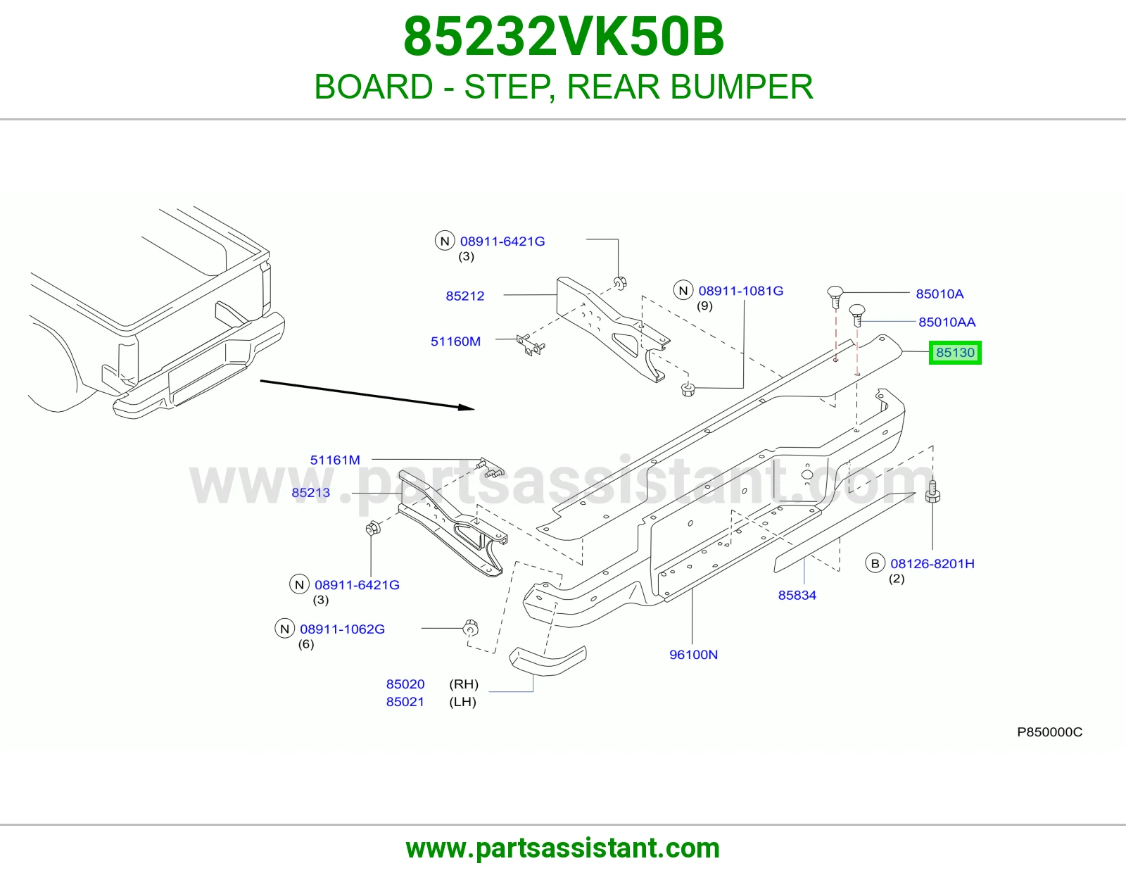 BOARD - STEP, REAR BUMPER