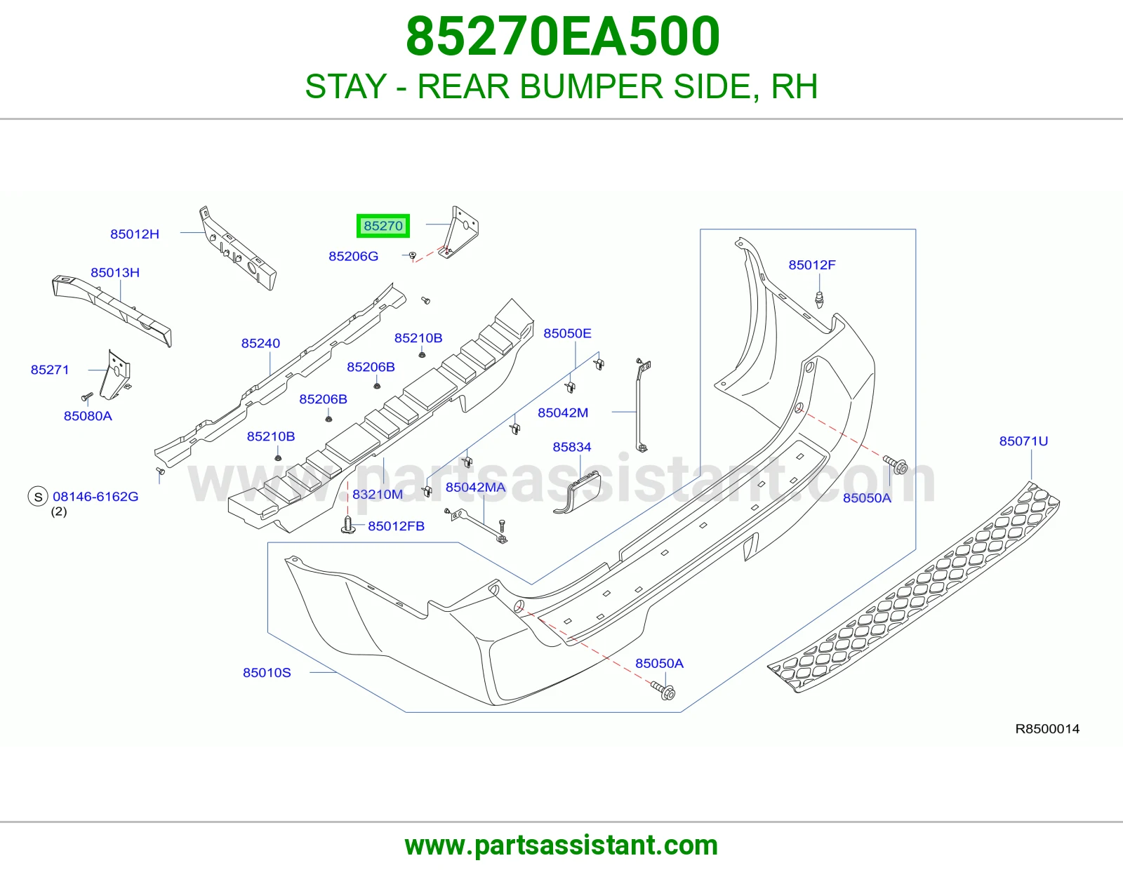 STAY - REAR BUMPER SIDE, RH