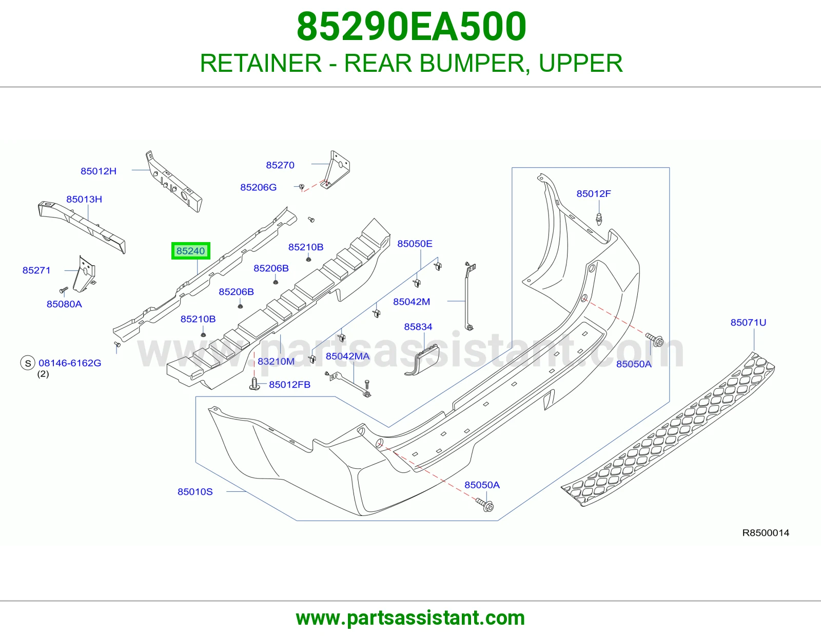 RETAINER - REAR BUMPER, UPPER