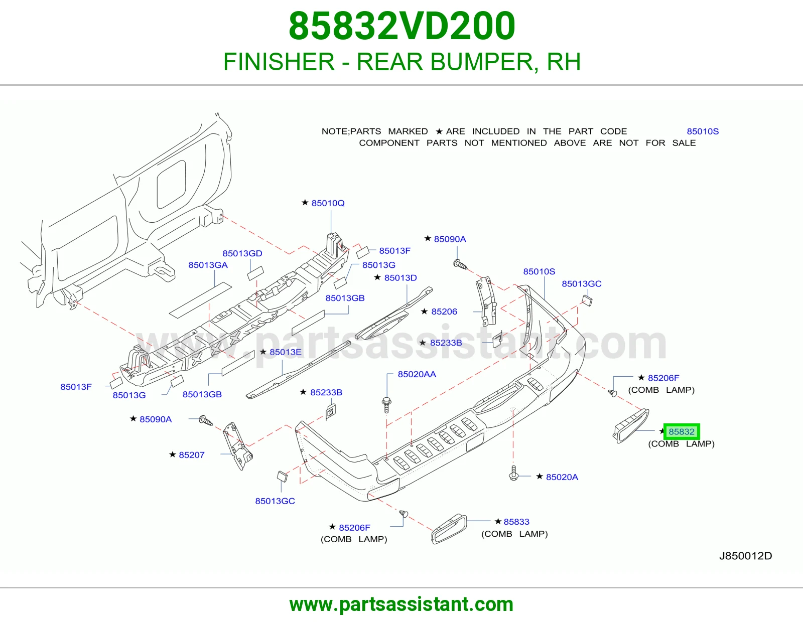 FINISHER - REAR BUMPER, RH