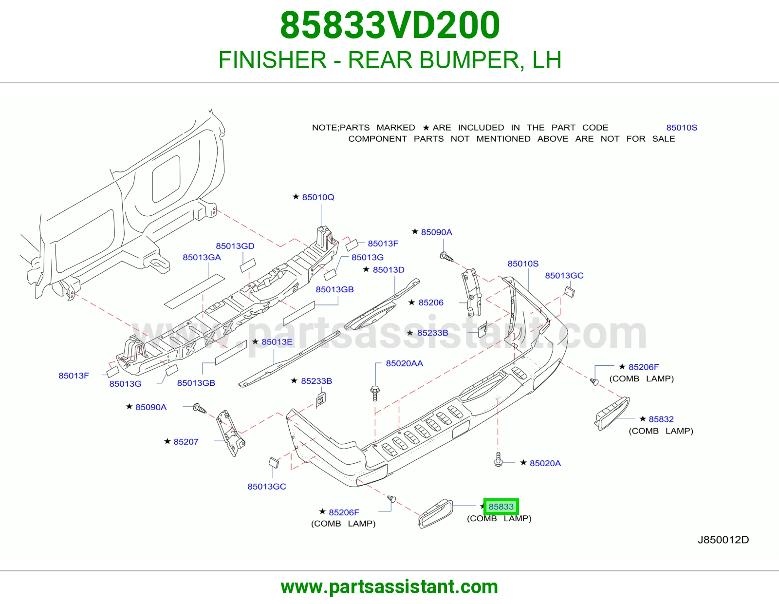FINISHER - REAR BUMPER, LH