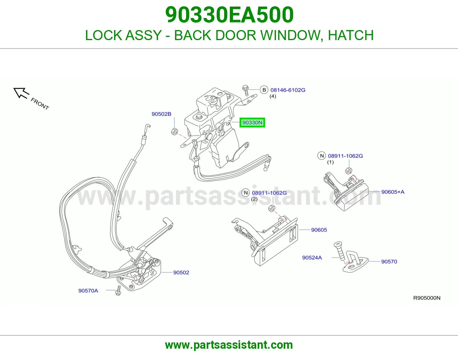 LOCK ASSY - BACK DOOR WINDOW, HATCH