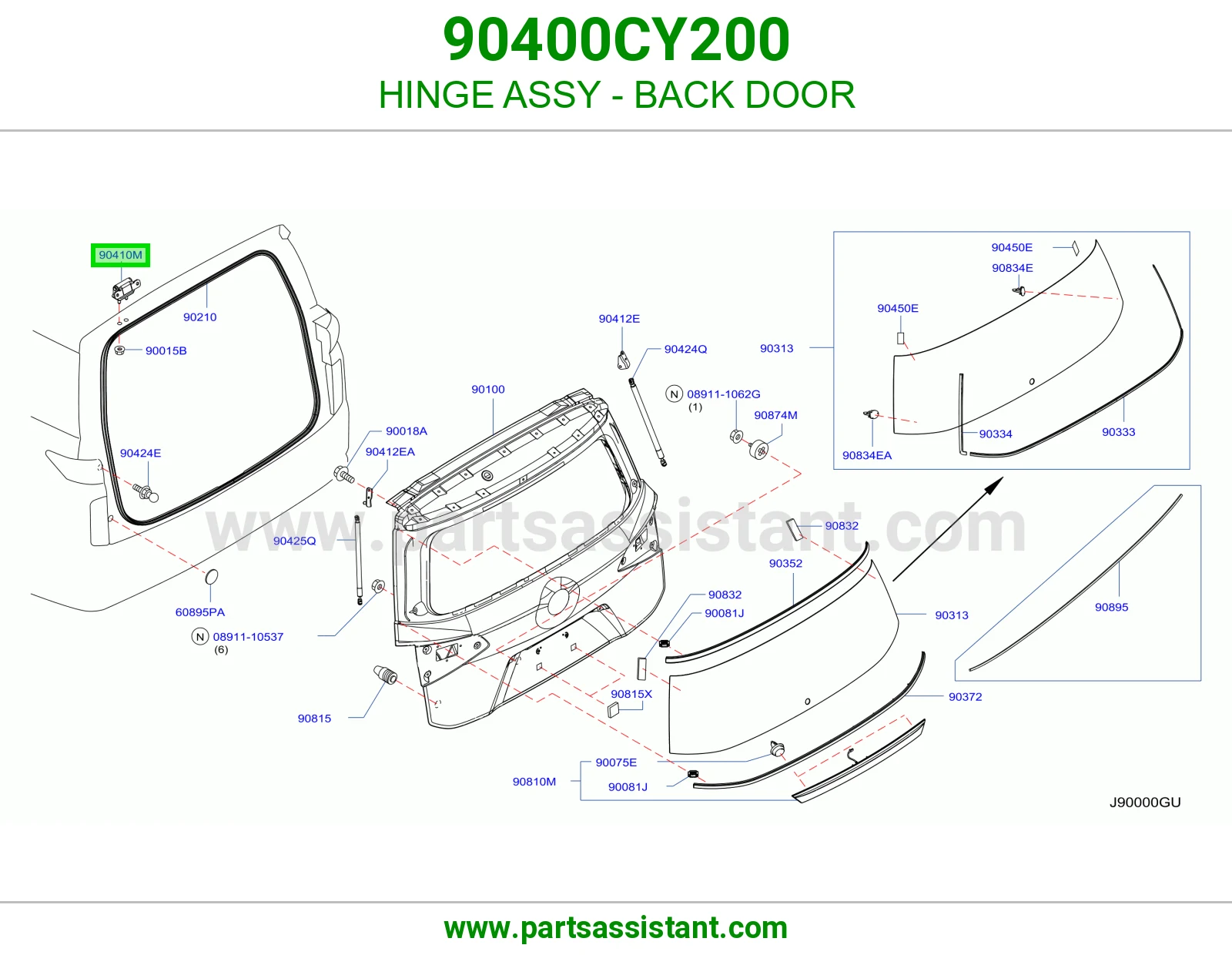 HINGE ASSY - BACK DOOR