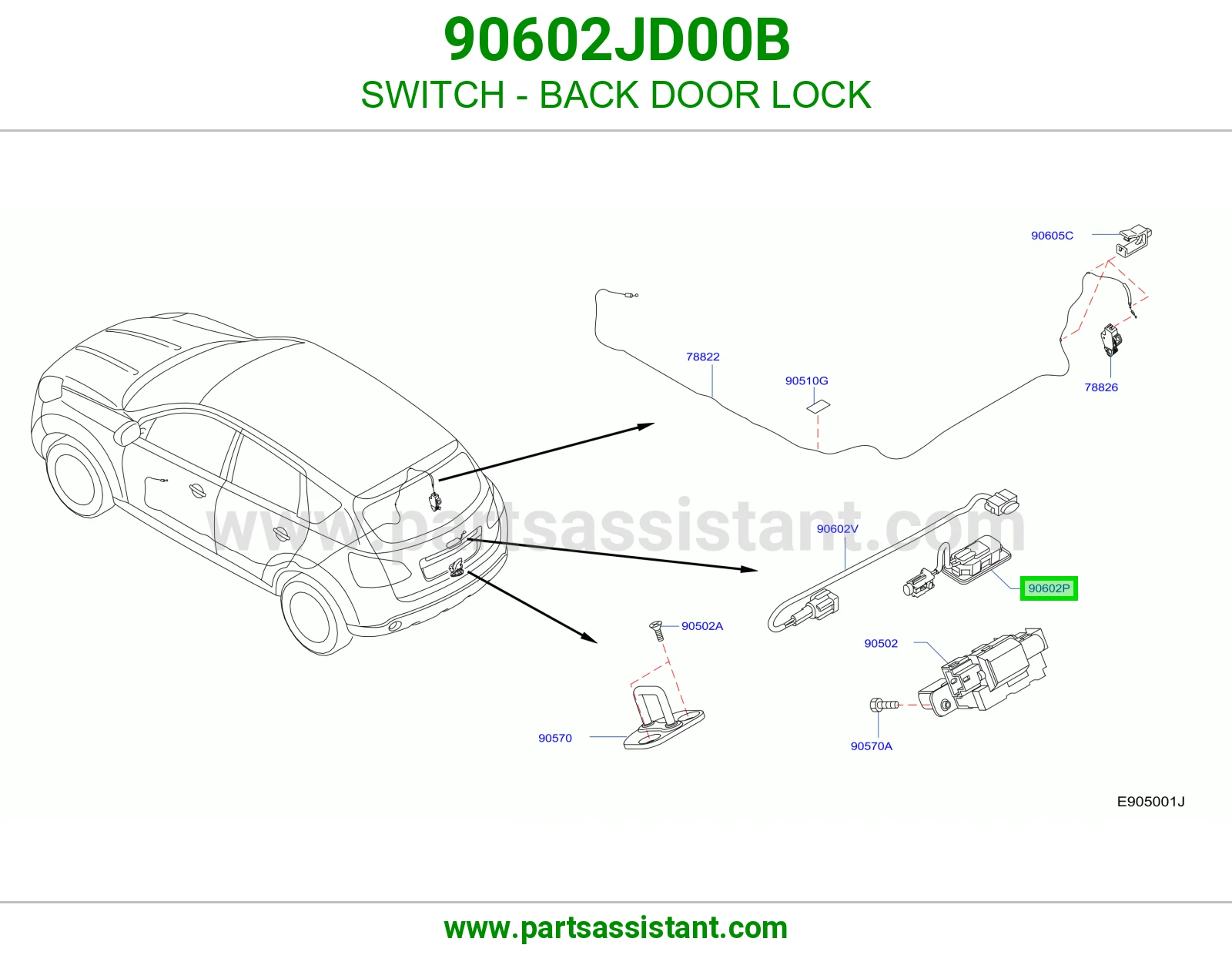 SWITCH - BACK DOOR LOCK
