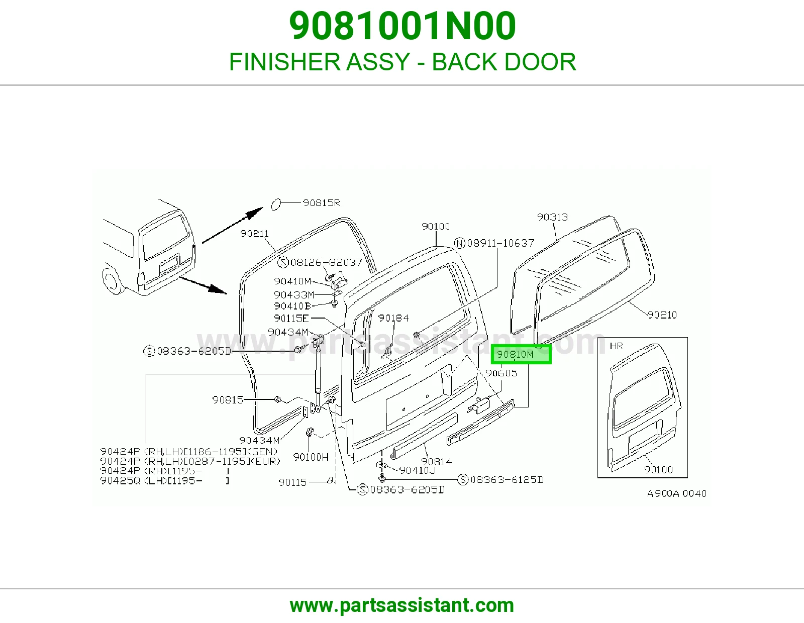FINISHER ASSY - BACK DOOR