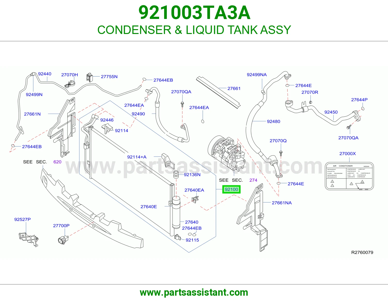 CONDENSER & LIQUID TANK ASSY