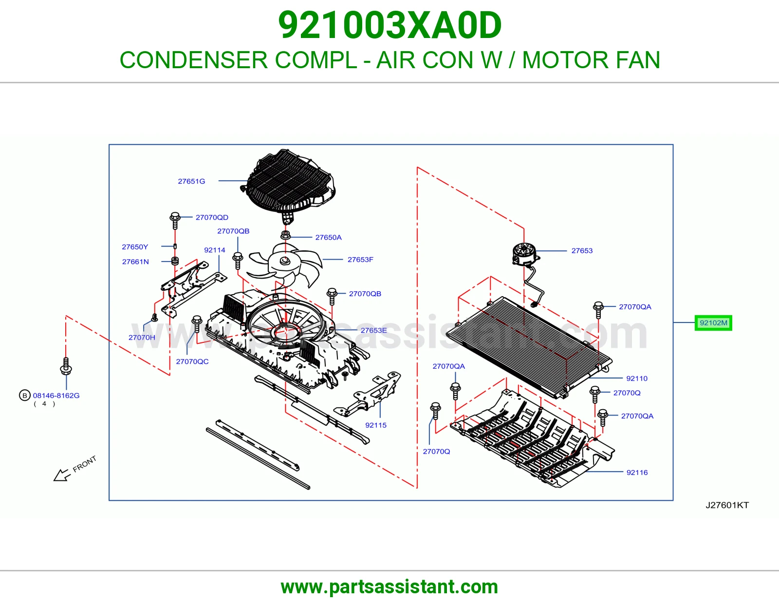 CONDENSER COMPL - AIR CON W / MOTOR FAN