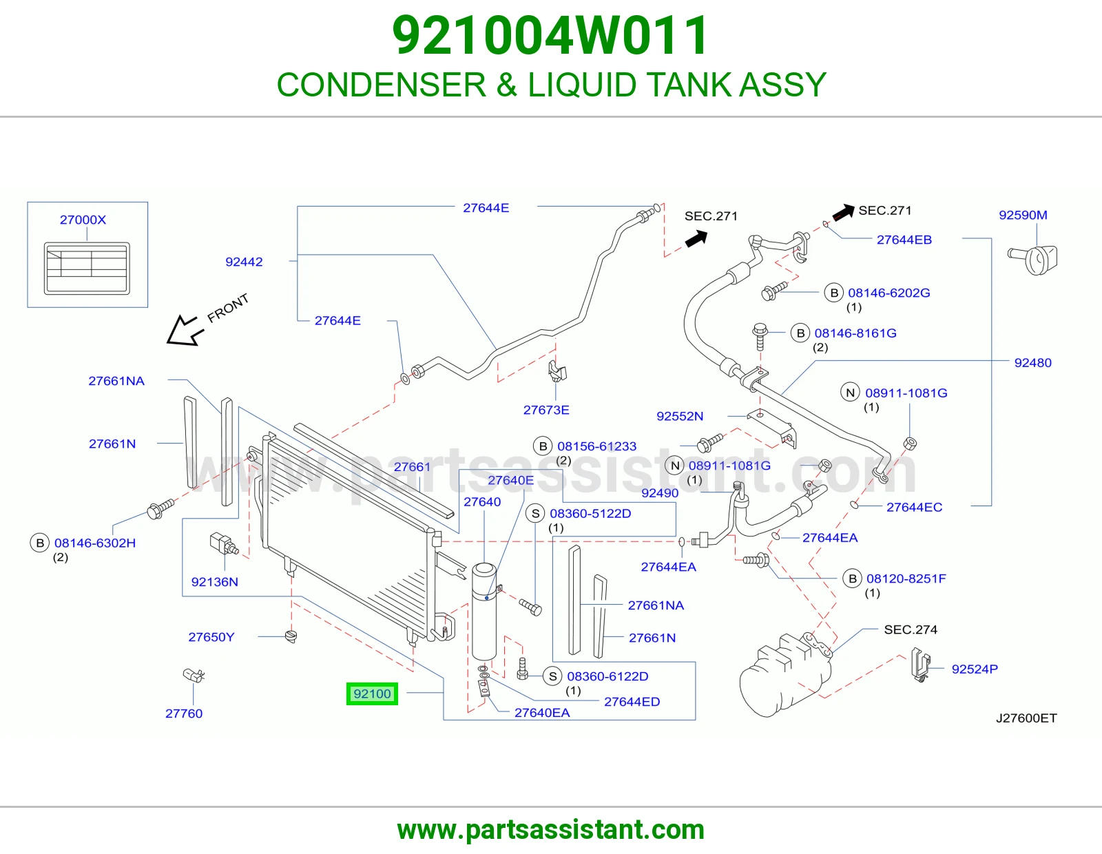 CONDENSER & LIQUID TANK ASSY